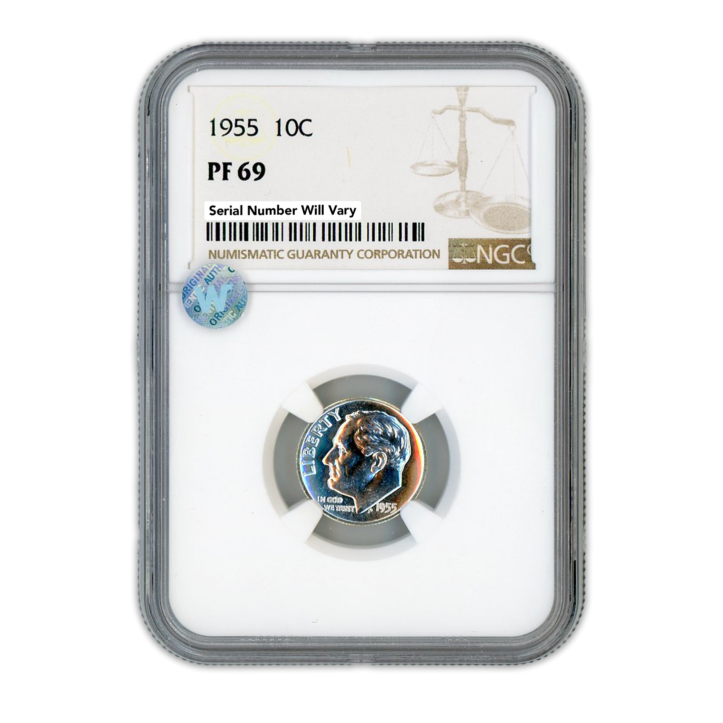 1955 Roosevelt Dime - NGC PF69 Sight White