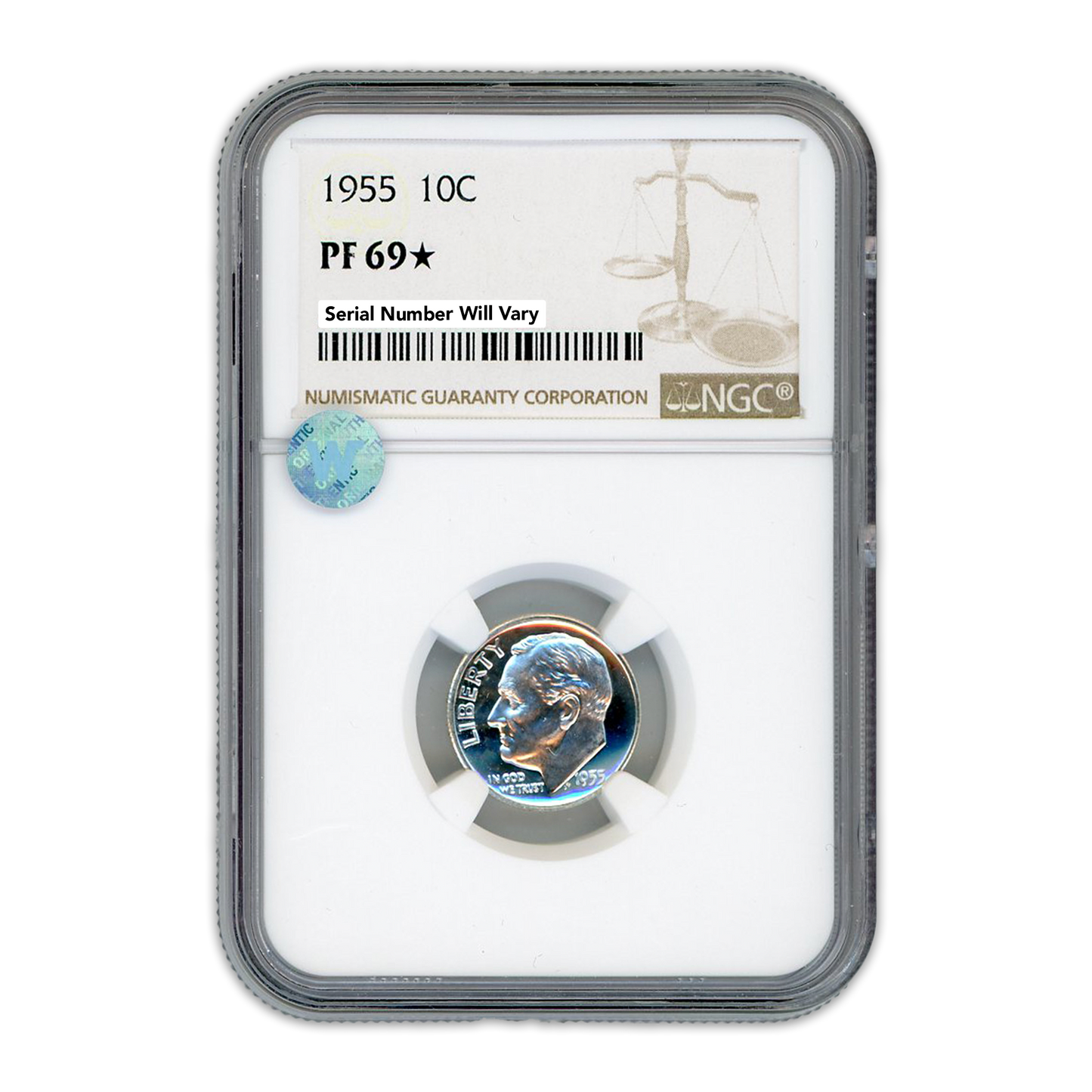 1955 Roosevelt Dime -  NGC PF69 Star Sight White
