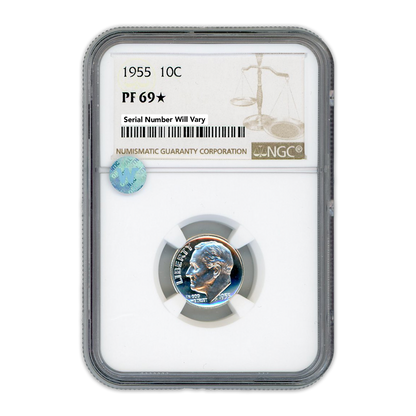 1955 Roosevelt Dime -  NGC PF69 Star Sight White