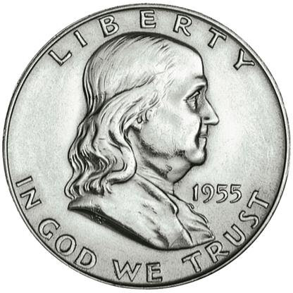 1955 Franklin 90% Silver Half Dollar Philadelphia - Uncirculated