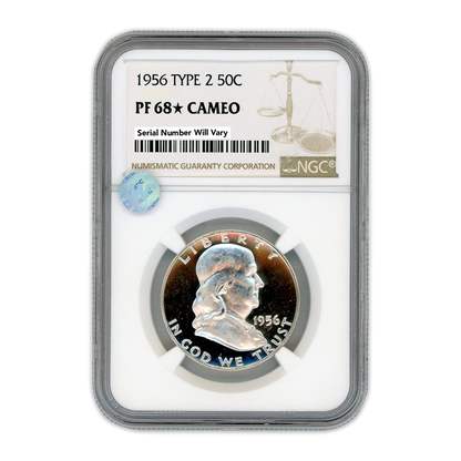 1956 Franklin Silver Half Dollar - NGC PF68 Star Sight White Cameo