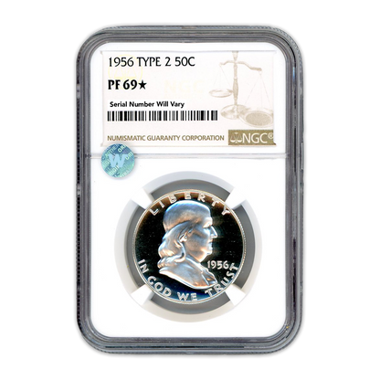 1956 Franklin Silver Half Dollar - Type 2 - NGC PF69 Star Sight White