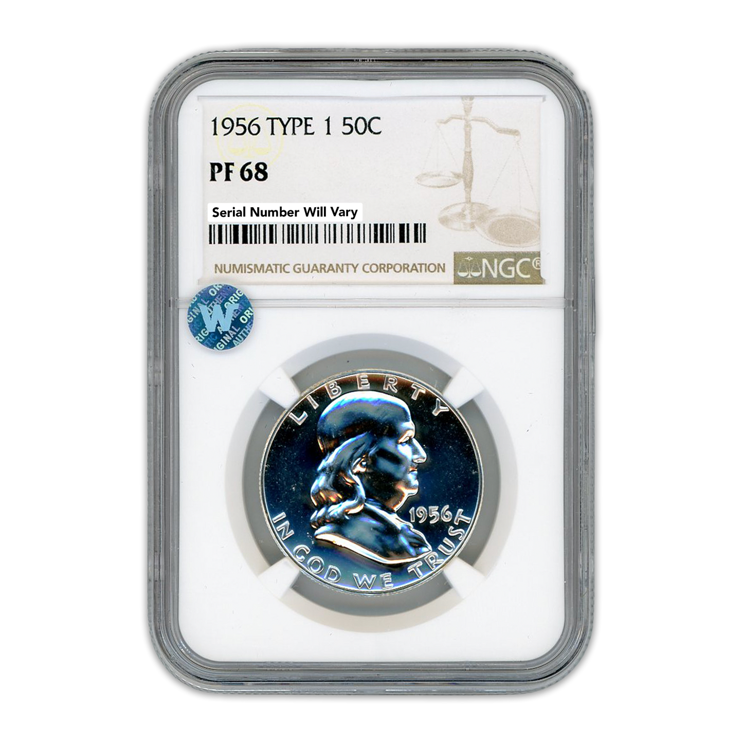 1956 Franklin Silver Half Dollar Type 1 -  NGC PF68 Sight White