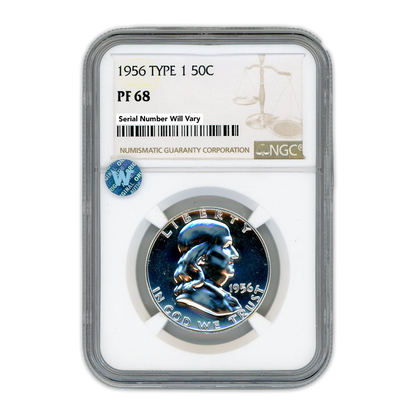 1956 Franklin Silver Half Dollar Type 1 -  NGC PF68 Sight White