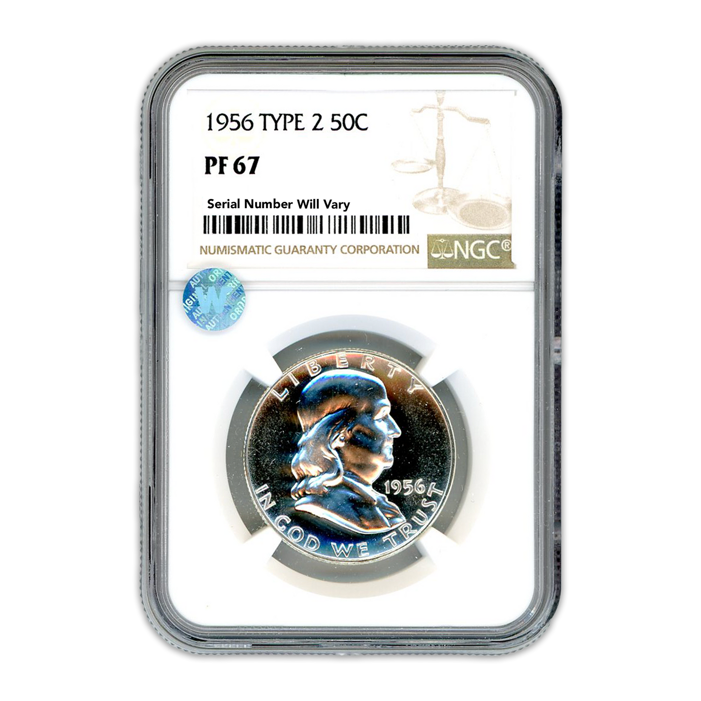 1956 Franklin Silver Half Dollar Type 2- NGC PF67 Sight White