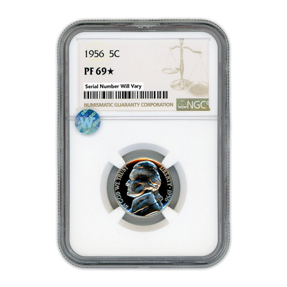1956 Jefferson Nickel - NGC PF69 Star Sight White