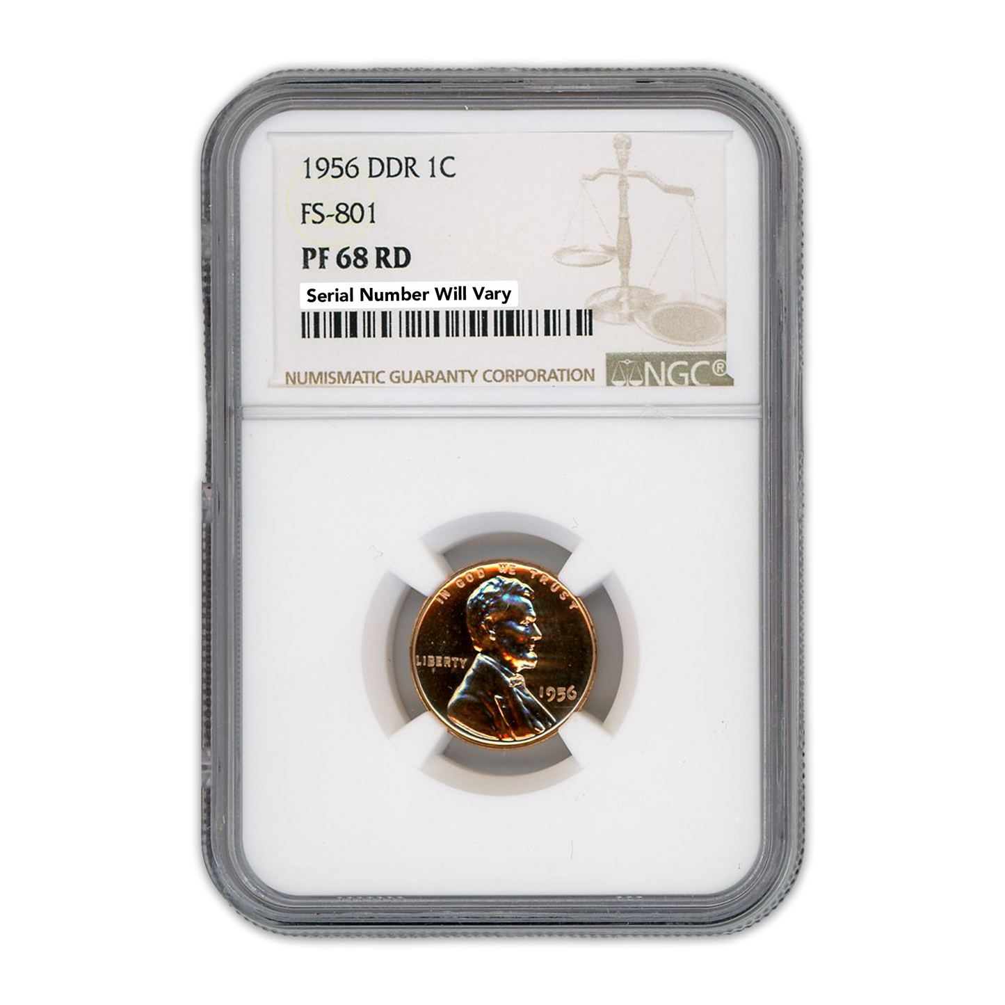 1956 Lincoln Cent - DDR - FS-801 NGC PF68 RD