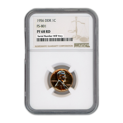 1956 Lincoln Cent - DDR - FS-801 NGC PF68 RD