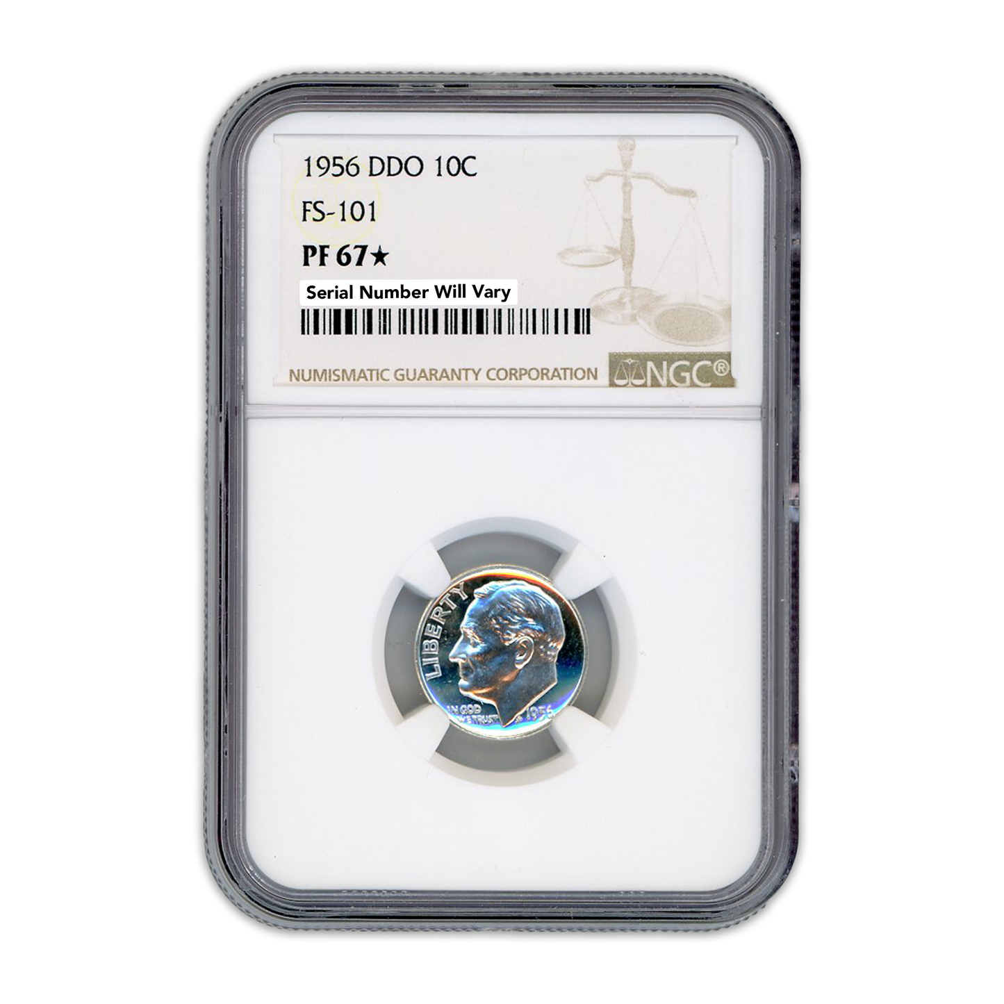 1956 Roosevelt Dime - DDO FS-101 NGC PF67 Star