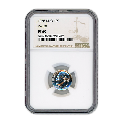 1956 Roosevelt Dime - DDO FS-101 NGC PF69
