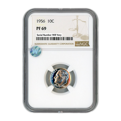 1956 Roosevelt Dime - NGC PF69 Sight White