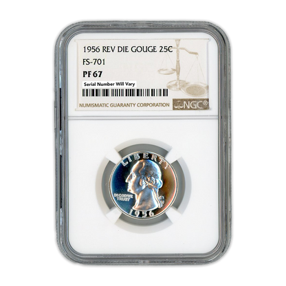 1956 Washington Quarter Rev Die Gouge - FS-701 NGC PF67