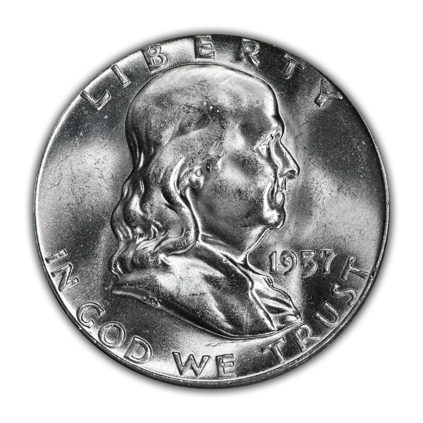 1957 Franklin 90% Silver Half Dollar Philadelphia - Uncirculated