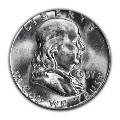 1957 Franklin 90% Silver Half Dollar Philadelphia - Uncirculated