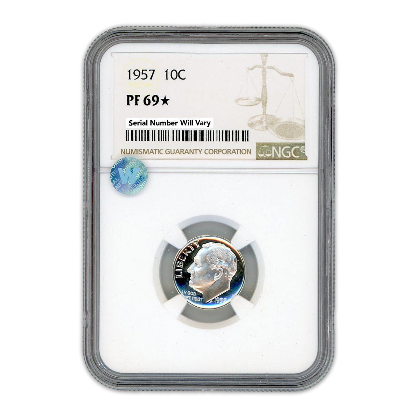 1957 Roosevelt Dime - NGC PF69 Star Sight White