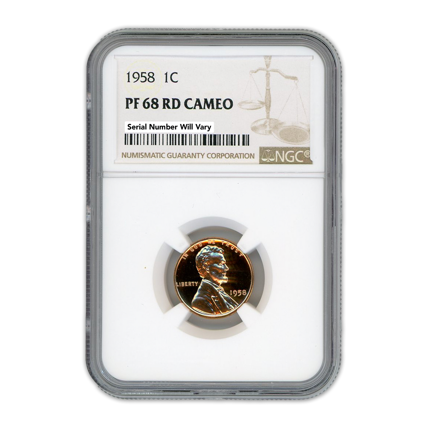 1958 1C PF68 RD CAMEO