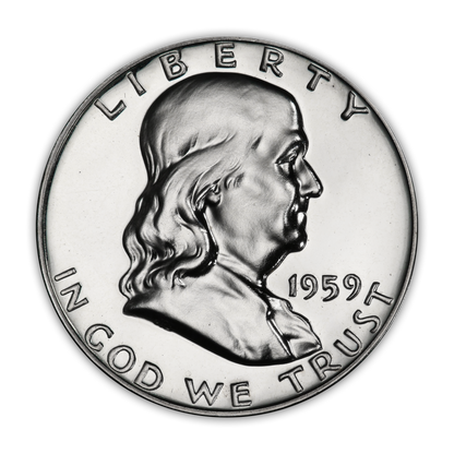 1959 Franklin 90% Silver Half Dollar Philadelphia - Proof