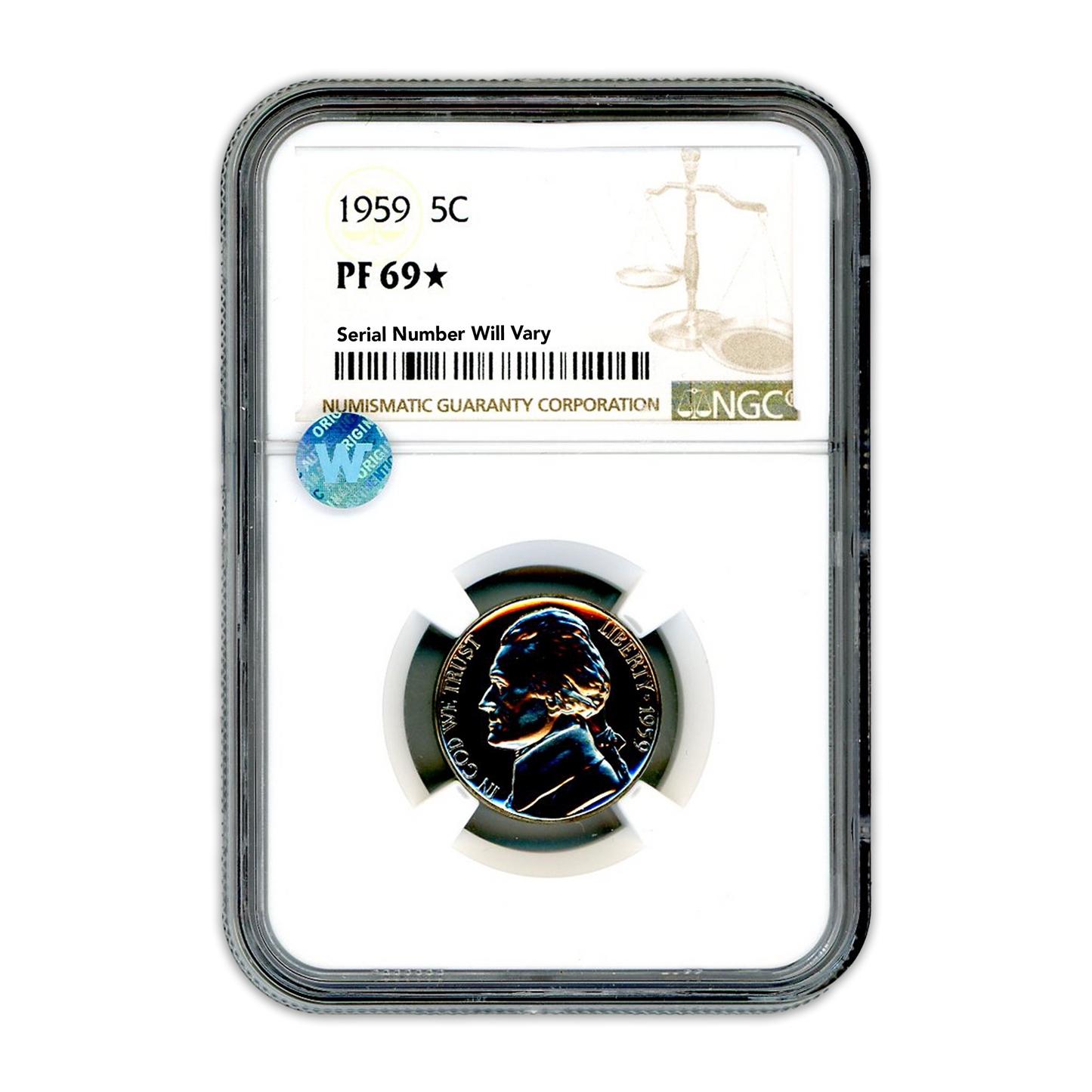 1959 Jefferson Nickel -  NGC PF69 Star Sight White