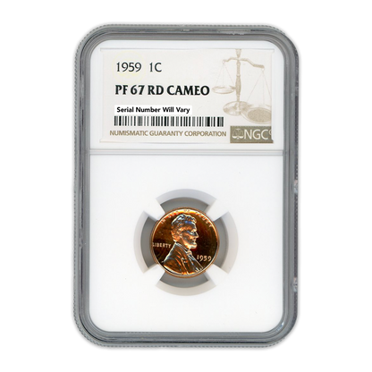 1959 Lincoln Cent - Small Date - NGC PF67 RD Cameo.