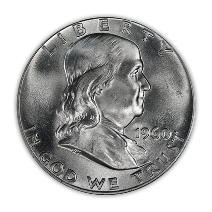 1960 Franklin 90% Silver Half Dollar Philadelphia - Uncirculated