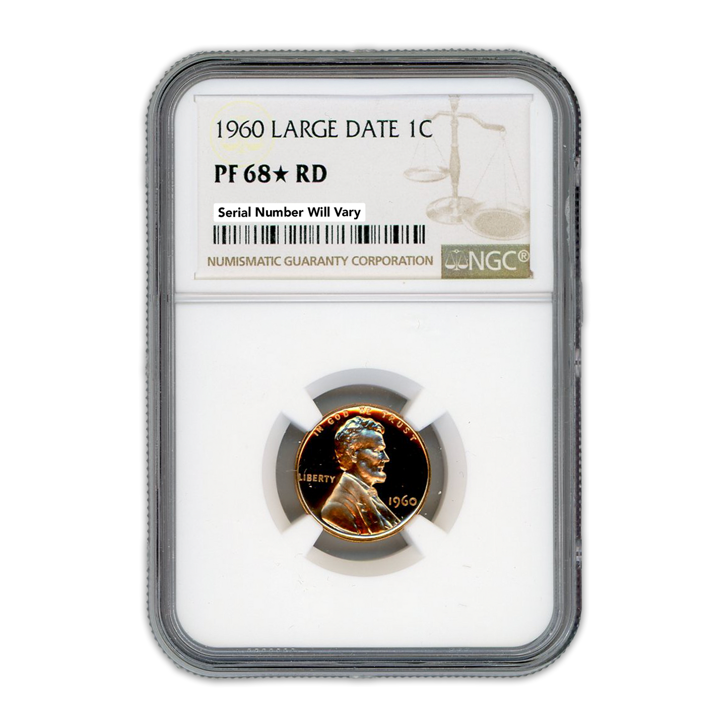 1960 Lincoln Cent - Large Date -  NGC PF68 Star RD