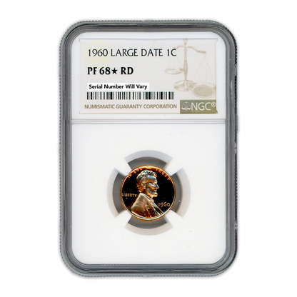 1960 Lincoln Cent - Large Date -  NGC PF68 Star RD