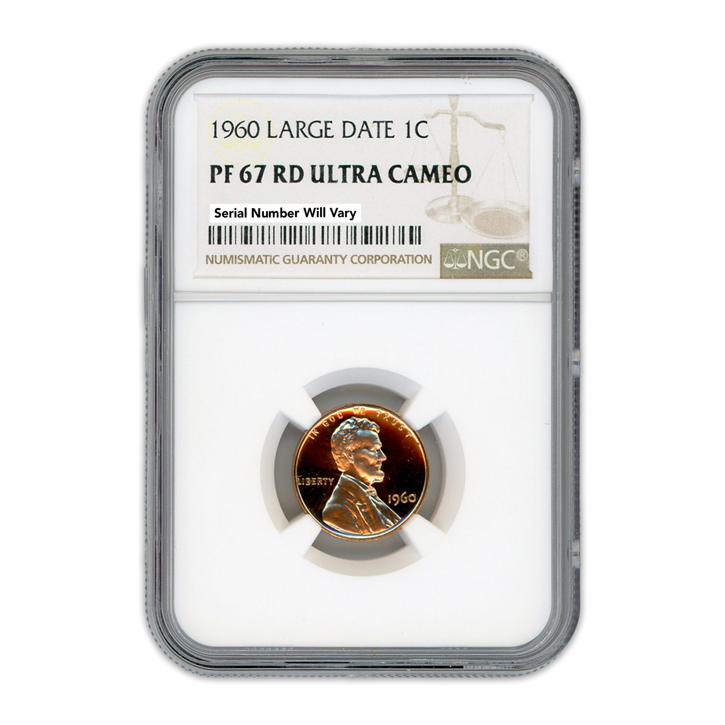 1960 Lincoln Cent - Large Date -  NGC PF67 RD Ultra Cameo