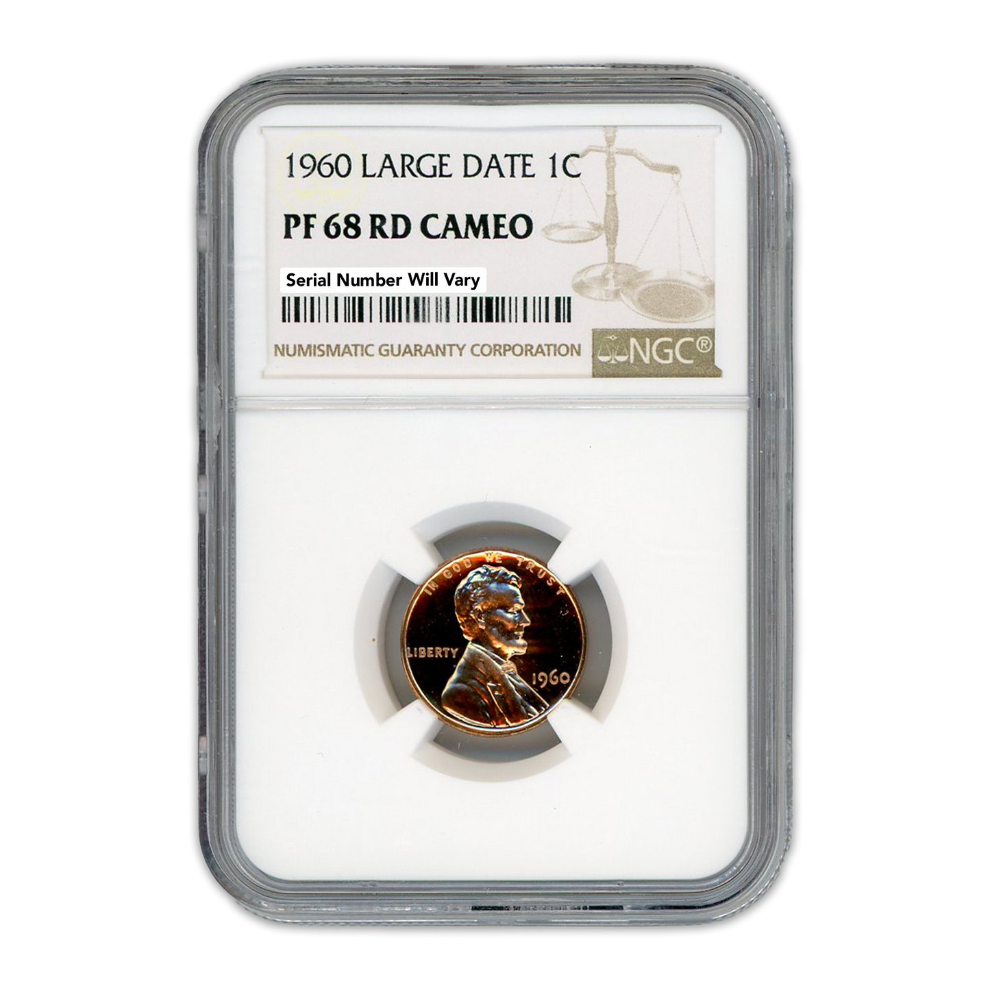 1960 Lincoln Cent - Large Date -  NGC PF68 RD Cameo