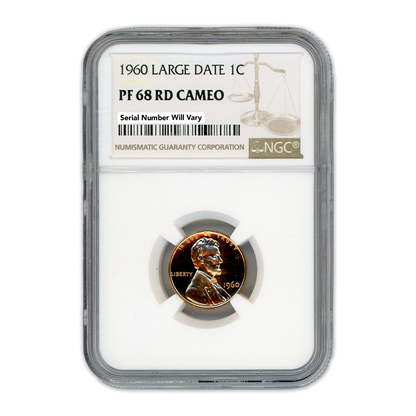 1960 Lincoln Cent - Large Date -  NGC PF68 RD Cameo
