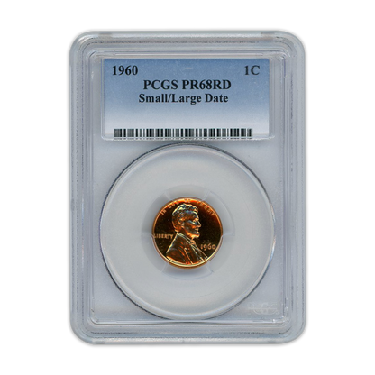 1960 Lincoln Cent - Small/Large Date PCGS PF68 RD