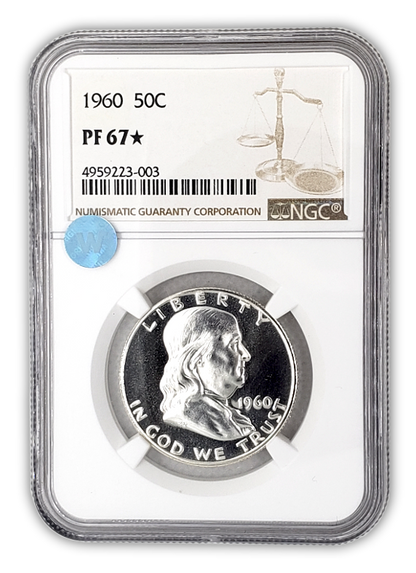 1960 Franklin Silver Half Dollar - NGC PF67 Star Sight White