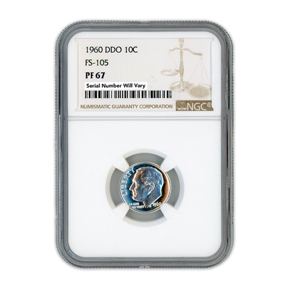 1960 Roosevelt Dime - DDO FS-105 NGC PF67