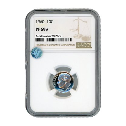 1960 Roosevelt Dime - NGC PF69 Rare Sight White