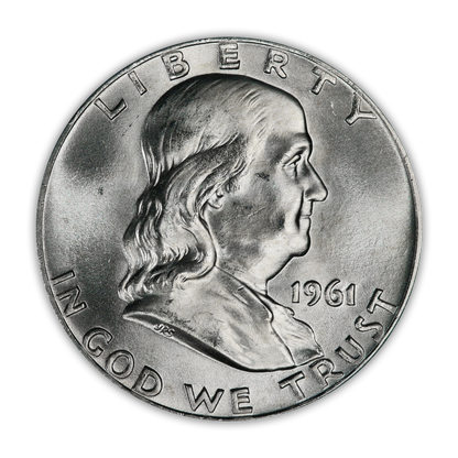 1961 Franklin 90% Silver Half Dollar Denver - Uncirculated