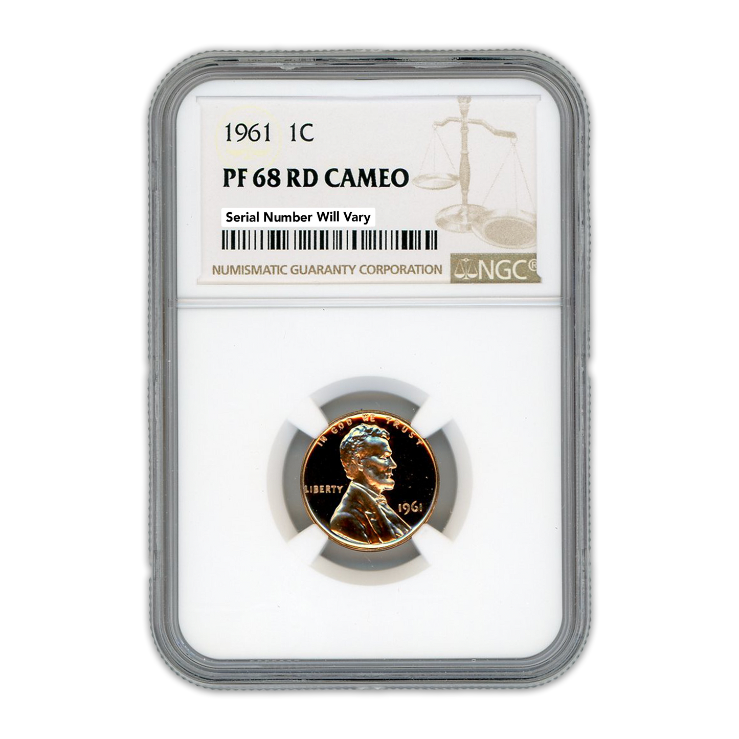 1961 Lincoln Cent -  NGC PF68 RD Cameo