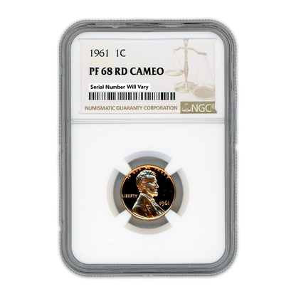 1961 Lincoln Cent -  NGC PF68 RD Cameo