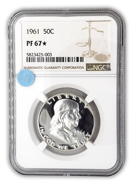 1961 Franklin Silver Half Dollar - NGC PF67 Star Sight White