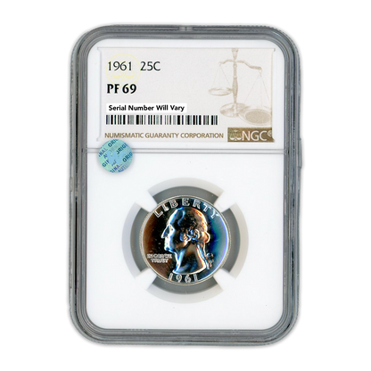 1961 Washington Silver Quarter Philadelphia - NGC PF69 Sight White