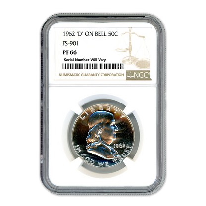1962 Franklin Silver Half Dollar - D on Bell -  NGC PF66