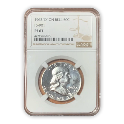 1962 Franklin Silver Half Dollar - FS-901 D on Bell - NGC PF67