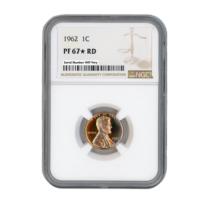 1962 Lincoln Cent - NGC PF67 Star RD