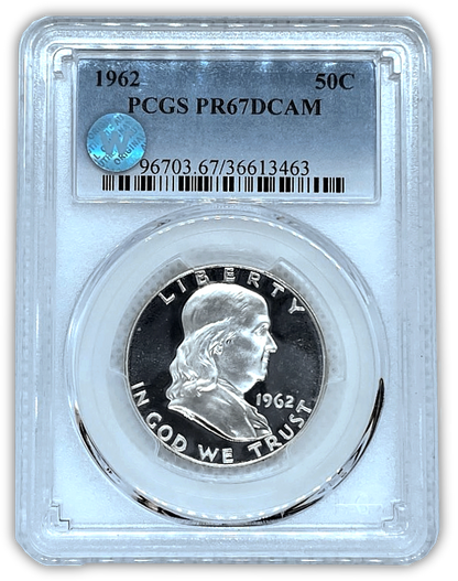 1962 Franklin Silver Half Dollar - PCGS PR67 Deep Cameo Sight White