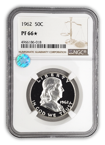 1962 Franklin Silver Half Dollar - NGC PF66 Star Sight White