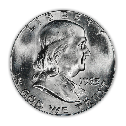 1963 Franklin 90% Silver Half Dollar Philadelphia - Uncirculated