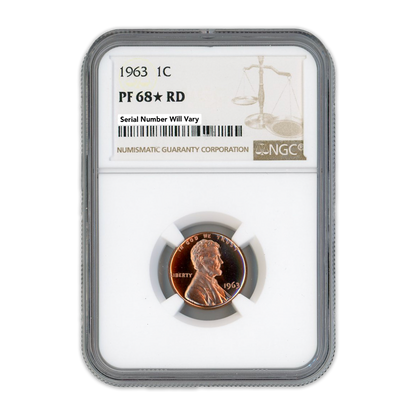 1963 Lincoln Cent - NGC PF68 Star RD