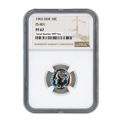 1963 Roosevelt Dime - DDR FS-801 NGC PF67