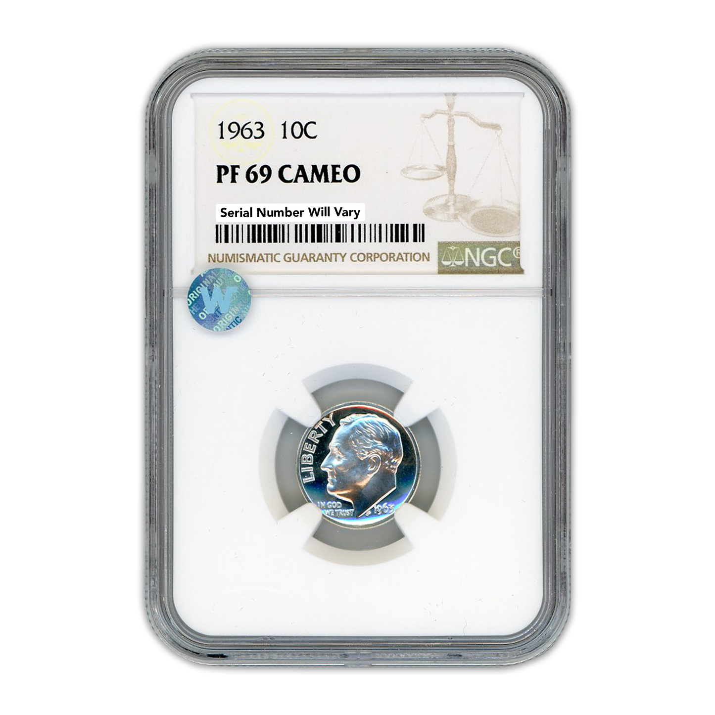 1963 Roosevelt Dime -   NGC PF69 Sight White Cameo