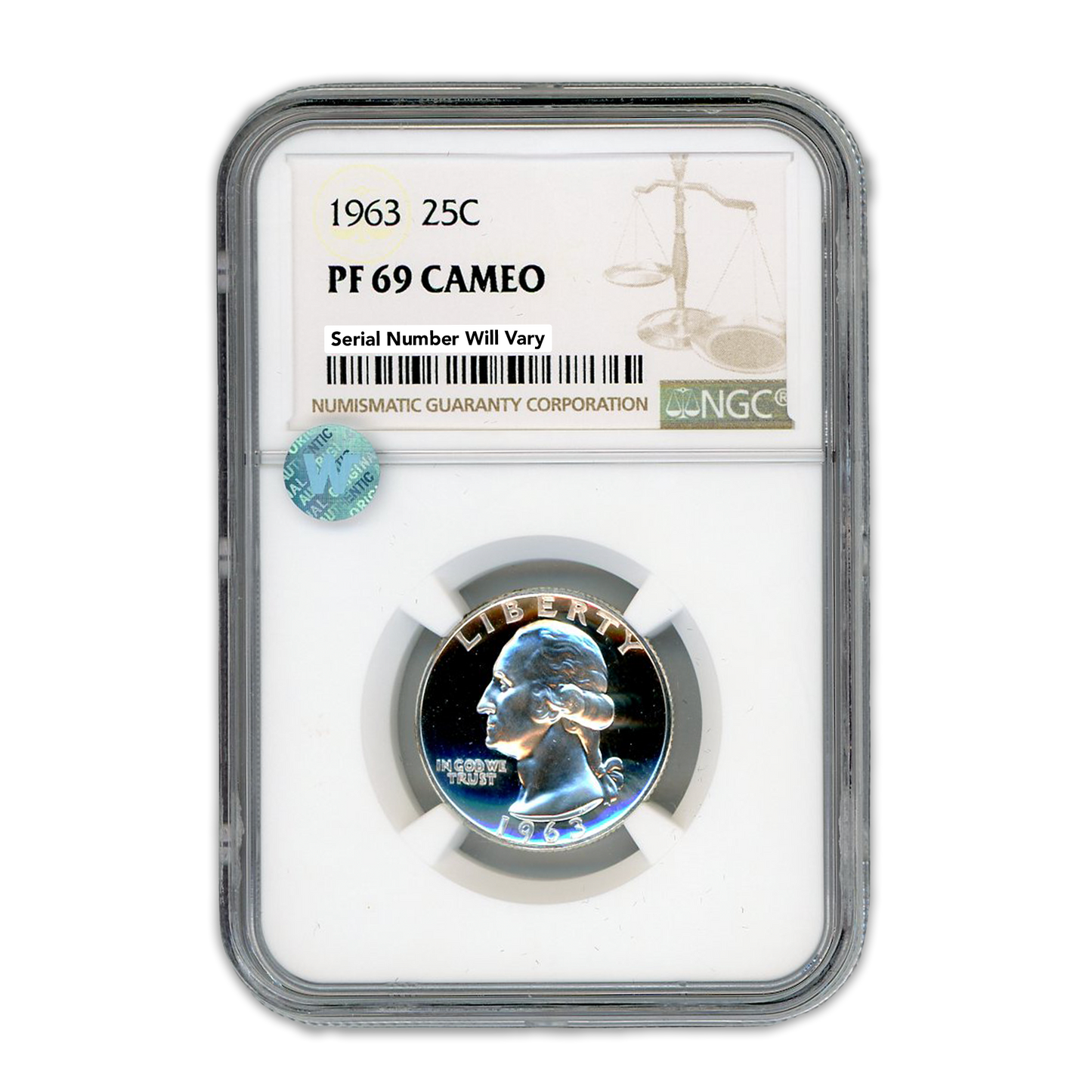 1963 Washington Quarter - NGC PF69 Sight White Cameo
