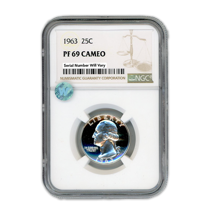 1963 Washington Quarter - NGC PF69 Sight White Cameo