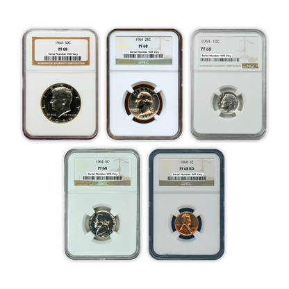 1964 US Proof Set - 5 Coins - NGC PF68